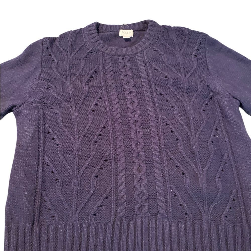 #142 J. CREW Navy Cable Knit Sweater - Picture 3 of 9